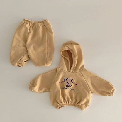 長袖セットアップ Yellow / 6M 66cm ベビー くま ベア セットアップ スウェット パーカー パンツ【mh0000104】