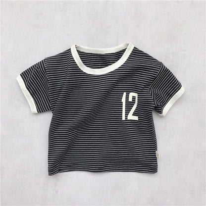半袖Tシャツ Black / 6M 66cm キッズ ボーダー 半袖Tシャツ【mh0000450】