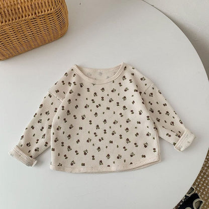 長袖Tシャツ Floral / 6M 66cm ベビー ワッフル くま ベア フラワー 長袖 Tシャツ トップス【mh0001468】