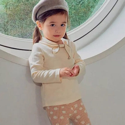 長袖Tシャツ ベビー リボン スカーフカラー 長袖 Tシャツ ブラウス