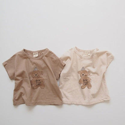 半袖Tシャツ ベビー くま ベア 半袖 ルーズ Tシャツ トップス ショートパンツ 5395A