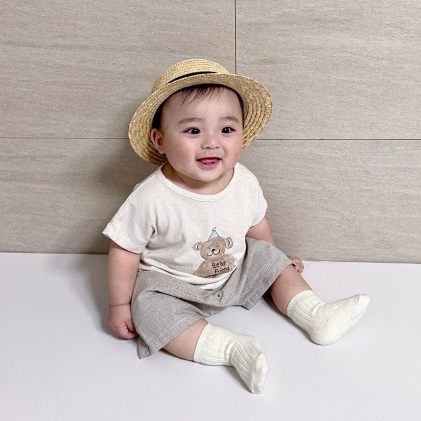 半袖Tシャツ ベビー くま ベア 半袖 ルーズ Tシャツ トップス ショートパンツ 5395A