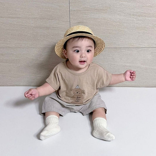 半袖Tシャツ ベビー くま ベア 半袖 ルーズ Tシャツ トップス ショートパンツ 5395A