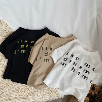 半袖Tシャツ キッズ レターロゴ プリント 半袖 Tシャツ トップス ボーイズ 6541B
