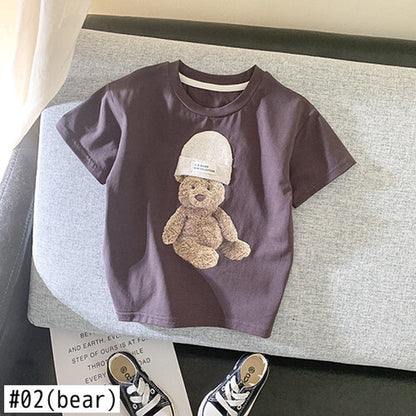 半袖Tシャツ キッズ アニマル ニット帽 Tシャツ【mh0000052】