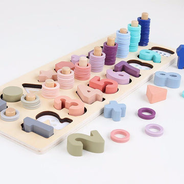 Toy (おもちゃ・木製玩具）etc. 1 マカロンカラー 木製 数字 型はめ パズル 知育玩具 木のおもちゃ プレゼントギフトに【mh0000143】