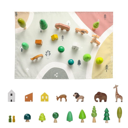 Toy (おもちゃ・木製玩具）etc. Forest suit  1 ベビートイ ウッドトイ 木製 アニマル フォレスト おもちゃ 動物 シーン 装飾 森 ブロック【mh0000991】