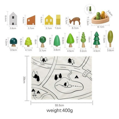 Toy (おもちゃ・木製玩具）etc. ベビートイ ウッドトイ 木製 アニマル フォレスト おもちゃ 動物 シーン 装飾 森 ブロック【mh0000991】