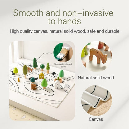 Toy (おもちゃ・木製玩具）etc. ベビートイ ウッドトイ 木製 アニマル フォレスト おもちゃ 動物 シーン 装飾 森 ブロック【mh0000991】