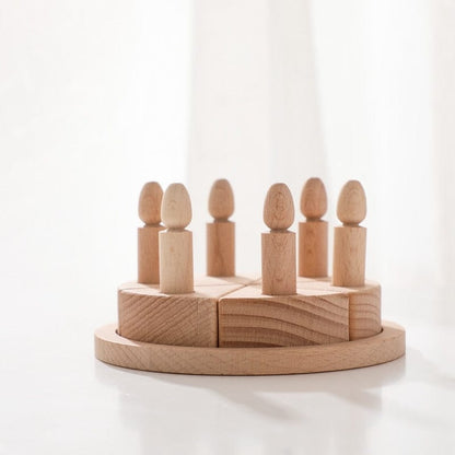 Toy (おもちゃ・木製玩具）etc. Wooden cake ウッドトイ 木製 おもちゃ 誕生日 ケーキ ベビー ブロック おままごと【mh0001367】