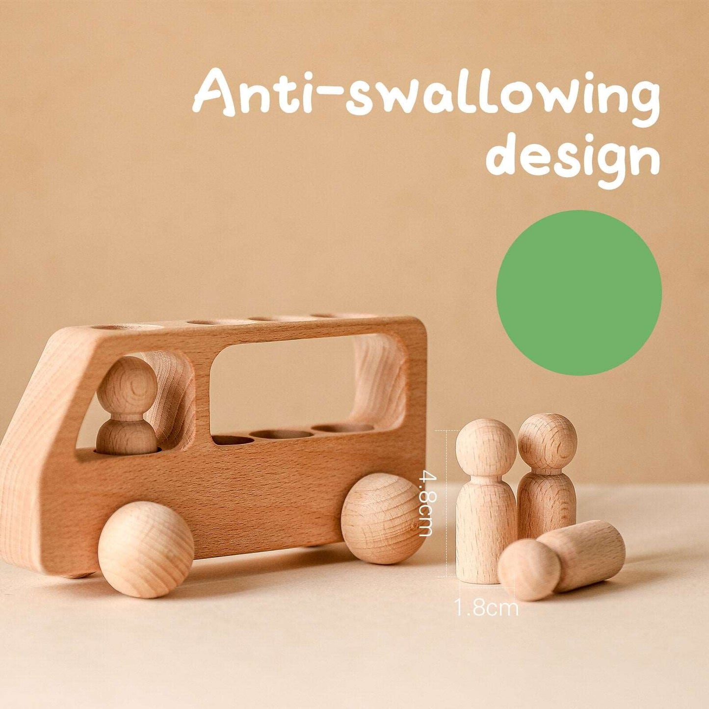 Toy (おもちゃ・木製玩具）etc. Wooden doll bus ウッドトイ セット 木製 おもちゃ 子供 ペグ 人形 バス 車【mh0001365】