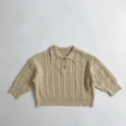ニット・セーター Beige / 80cm キッズ ニット 襟付き セーター トップス【mh0000304】