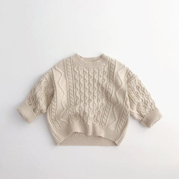 ニット・セーター Beige / 80cm キッズ ニット ケーブル編み アランニット セーター【mh0001479】