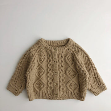 ニット・セーター Coffee / 80cm キッズ ニット カーディガン【mh0000297】