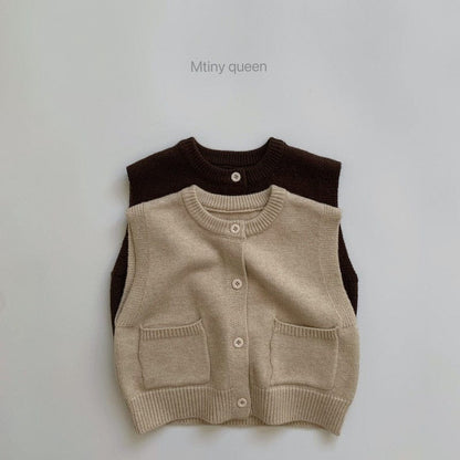 ベスト キッズ ニット 前あき ベスト【mh0000608】