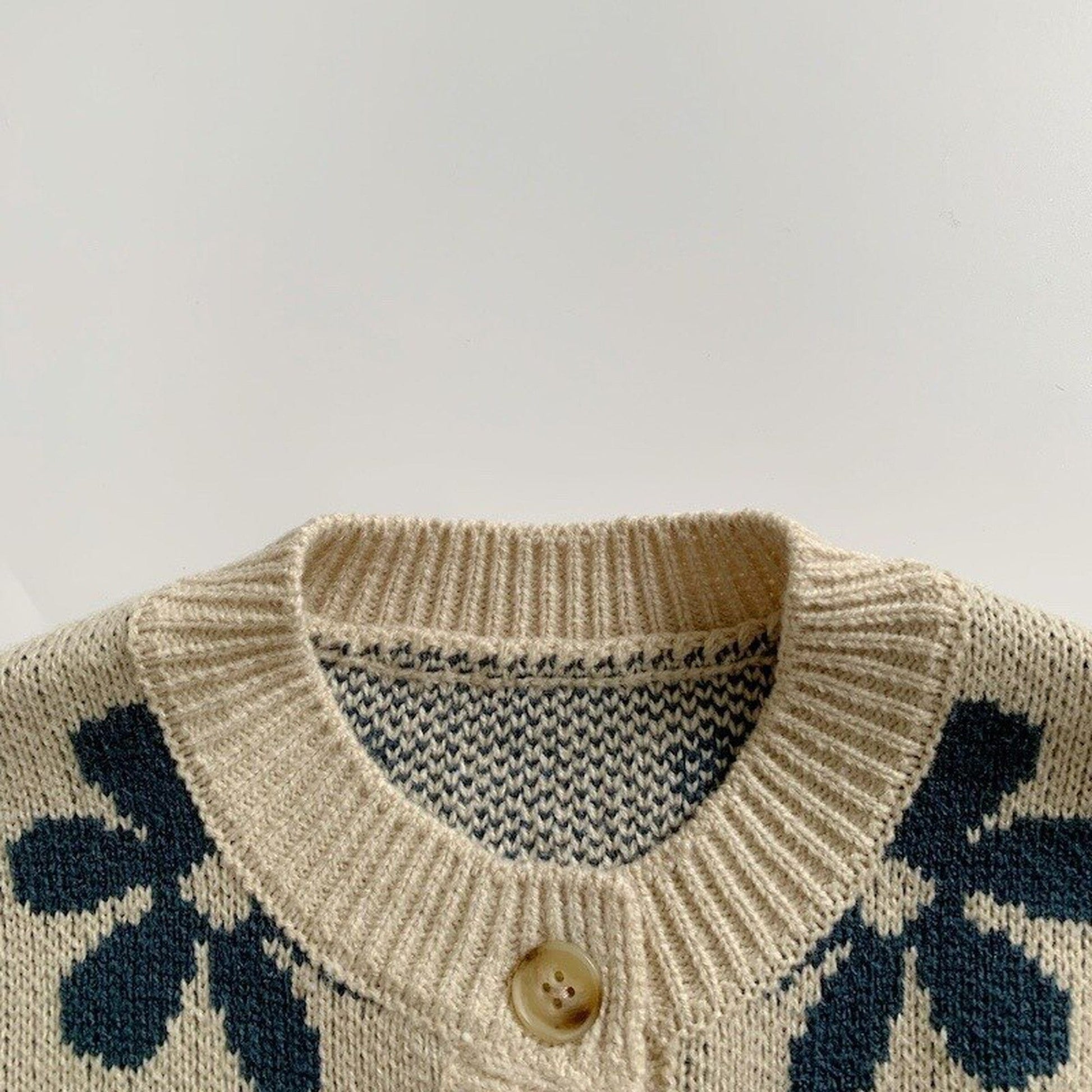 ベスト ベビー キッズ ニット フラワー 前あき ベスト【mh0000644】