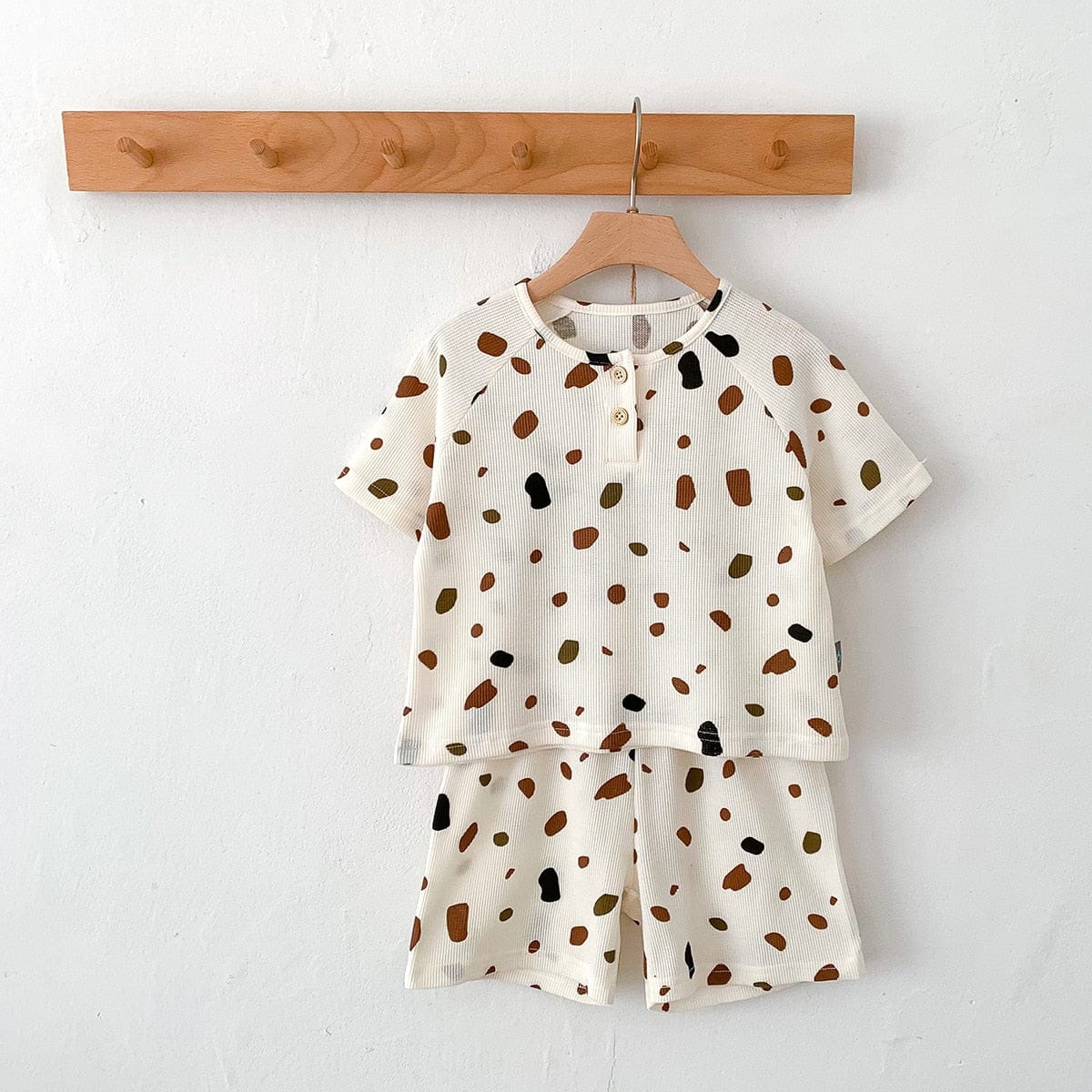 半袖パジャマ color 3 / 90cm キッズ 半袖 プリント セットアップ パジャマ Tシャツ ショートパンツ フラワー レモン