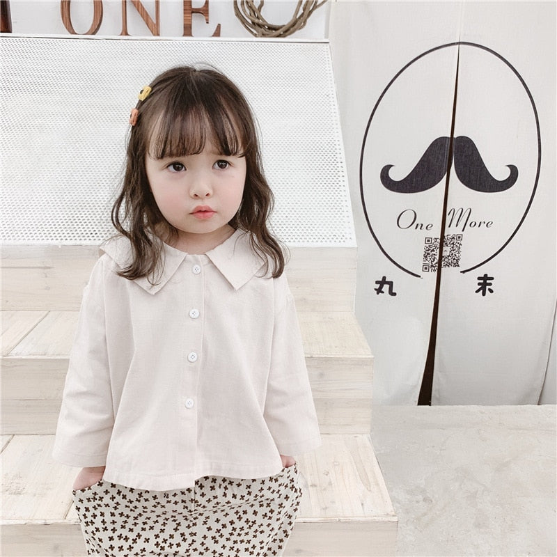 -キッズ セーラーカラー 刺繍 ブラウス【mh0000028】 - mamahalo shop - 長袖シャツ・ブラウス -  べビー服 - 子供服 - 男の子 - 女の子