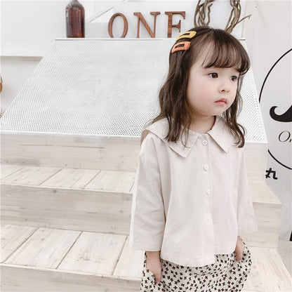 -キッズ セーラーカラー 刺繍 ブラウス【mh0000028】 - mamahalo shop - 長袖シャツ・ブラウス -  べビー服 - 子供服 - 男の子 - 女の子