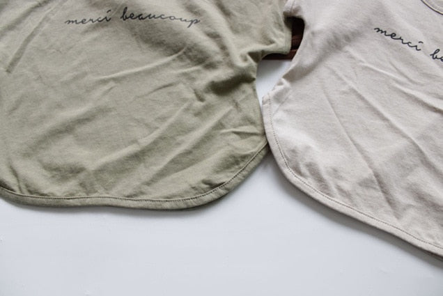 -キッズ レタープリント バットスリーブ Tシャツ【mh0000020】 - mamahalo shop - 半袖Tシャツ -  べビー服 - 子供服 - 男の子 - 女の子