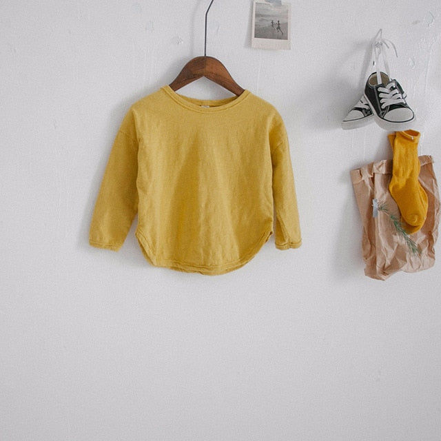 -キッズ ロングスリーブシャツ 韓国スタイル ルーズトップス【mh0000026】 - mamahalo shop - 長袖Tシャツ -  べビー服 - 子供服 - 男の子 - 女の子