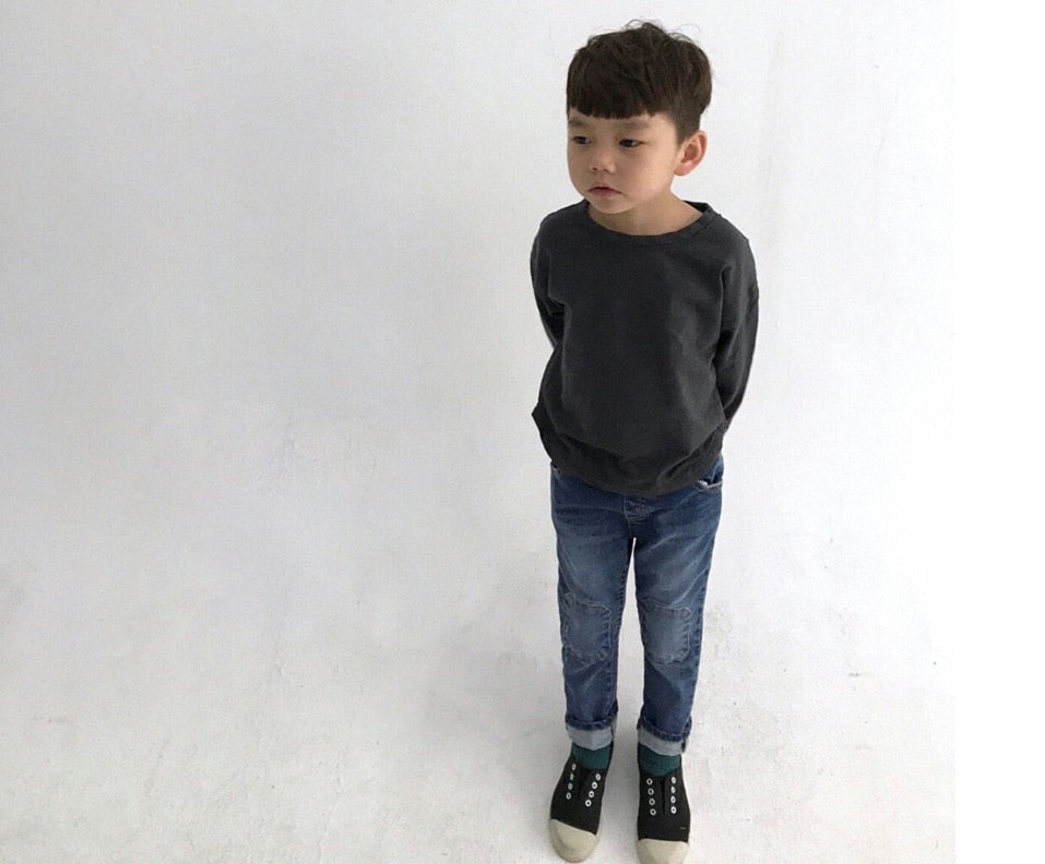 -キッズ ロングスリーブシャツ 韓国スタイル ルーズトップス【mh0000026】 - mamahalo shop - 長袖Tシャツ -  べビー服 - 子供服 - 男の子 - 女の子