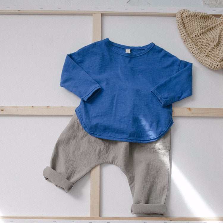 -キッズ ロングスリーブシャツ 韓国スタイル ルーズトップス【mh0000026】 - mamahalo shop - 長袖Tシャツ -  べビー服 - 子供服 - 男の子 - 女の子