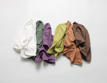 -キッズ ルースコットン Tシャツ ピュアカラー 半袖 トップス【mh0000016】 - mamahalo shop - 半袖Tシャツ -  べビー服 - 子供服 - 男の子 - 女の子