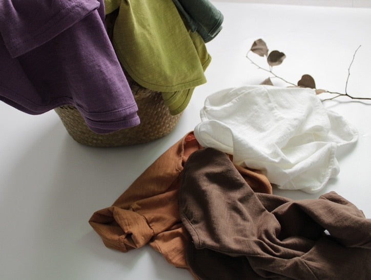 -キッズ ルースコットン Tシャツ ピュアカラー 半袖 トップス【mh0000016】 - mamahalo shop - 半袖Tシャツ -  べビー服 - 子供服 - 男の子 - 女の子