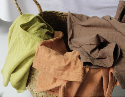 -キッズ ルースコットン Tシャツ ピュアカラー 半袖 トップス【mh0000016】 - mamahalo shop - 半袖Tシャツ -  べビー服 - 子供服 - 男の子 - 女の子