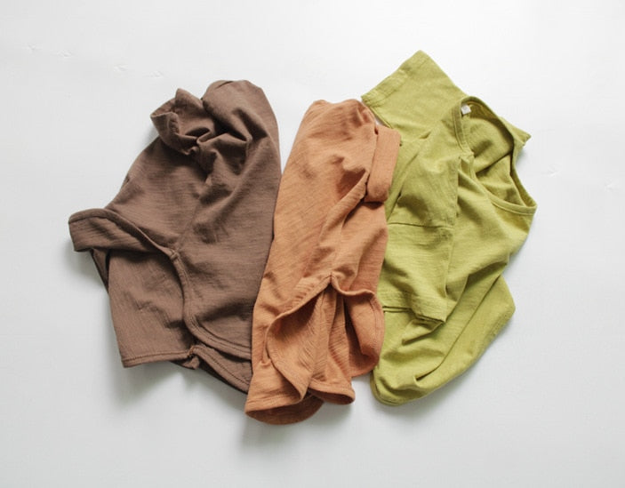 -キッズ ルースコットン Tシャツ ピュアカラー 半袖 トップス【mh0000016】 - mamahalo shop - 半袖Tシャツ -  べビー服 - 子供服 - 男の子 - 女の子