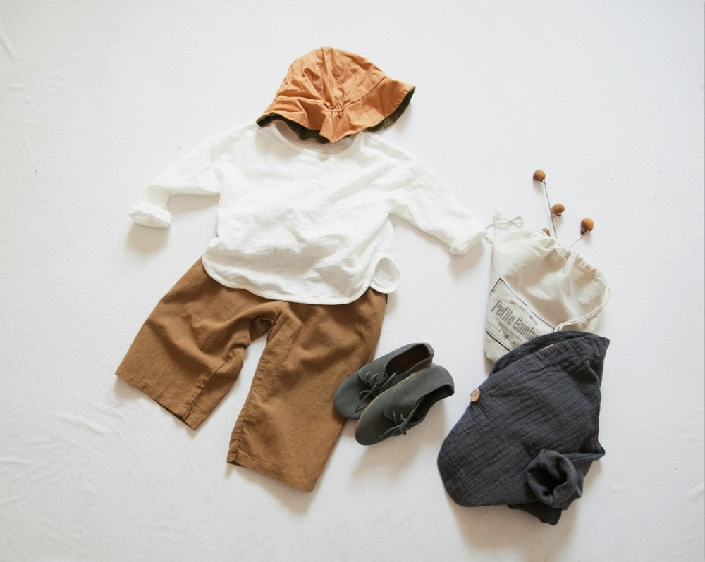 -キッズ ルースコットン 長袖 Tシャツ【mh0000015】 - mamahalo shop - 長袖Tシャツ -  べビー服 - 子供服 - 男の子 - 女の子