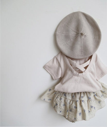 -ベビー ギンガム バッククロス ロンパース トップス - mamahalo shop - 半袖ロンパース -  べビー服 - 子供服 - 男の子 - 女の子