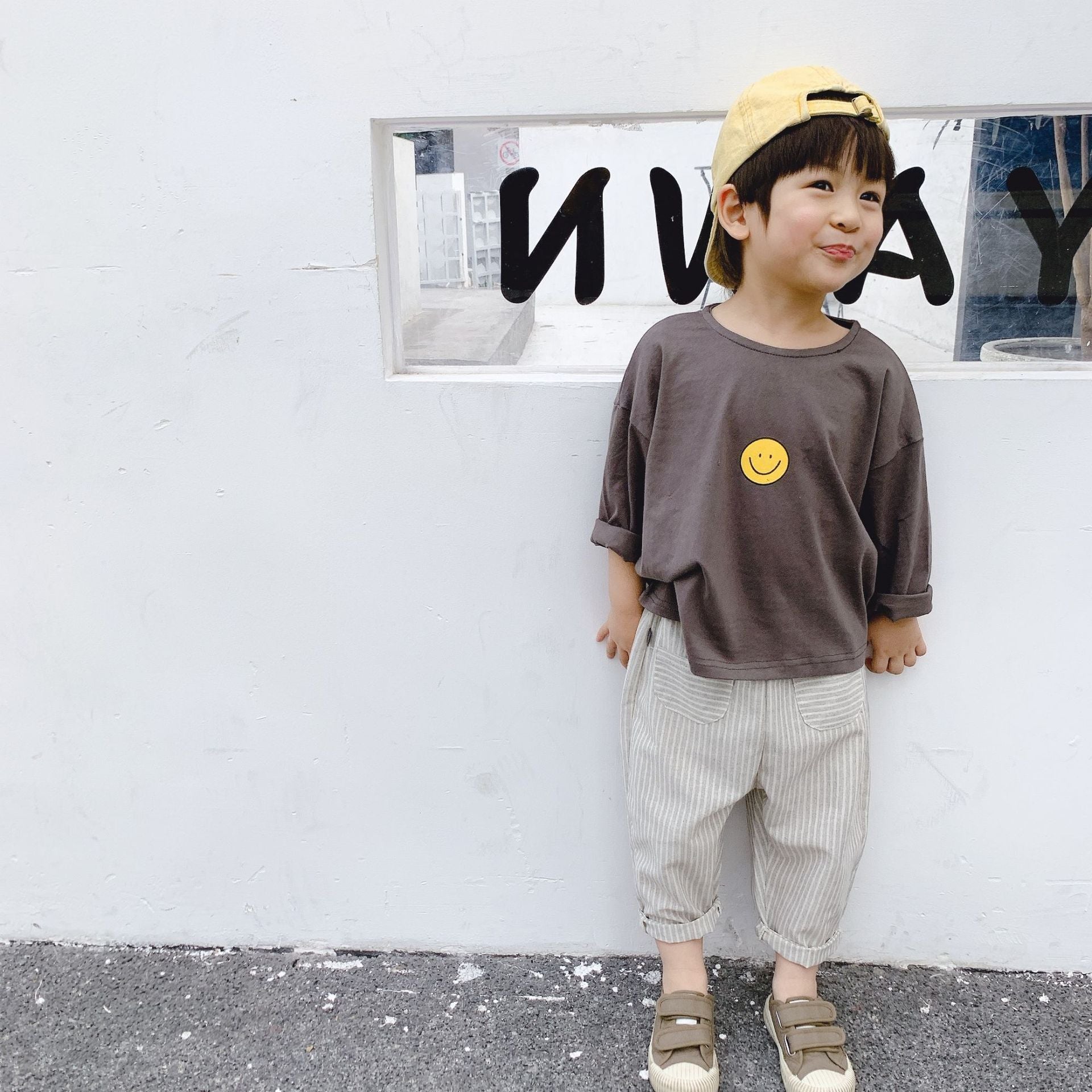 -キッズ ストライプ ハーレムパンツ【mh0000017】 - mamahalo shop - ロングパンツ・スウェットパンツ -  べビー服 - 子供服 - 男の子 - 女の子