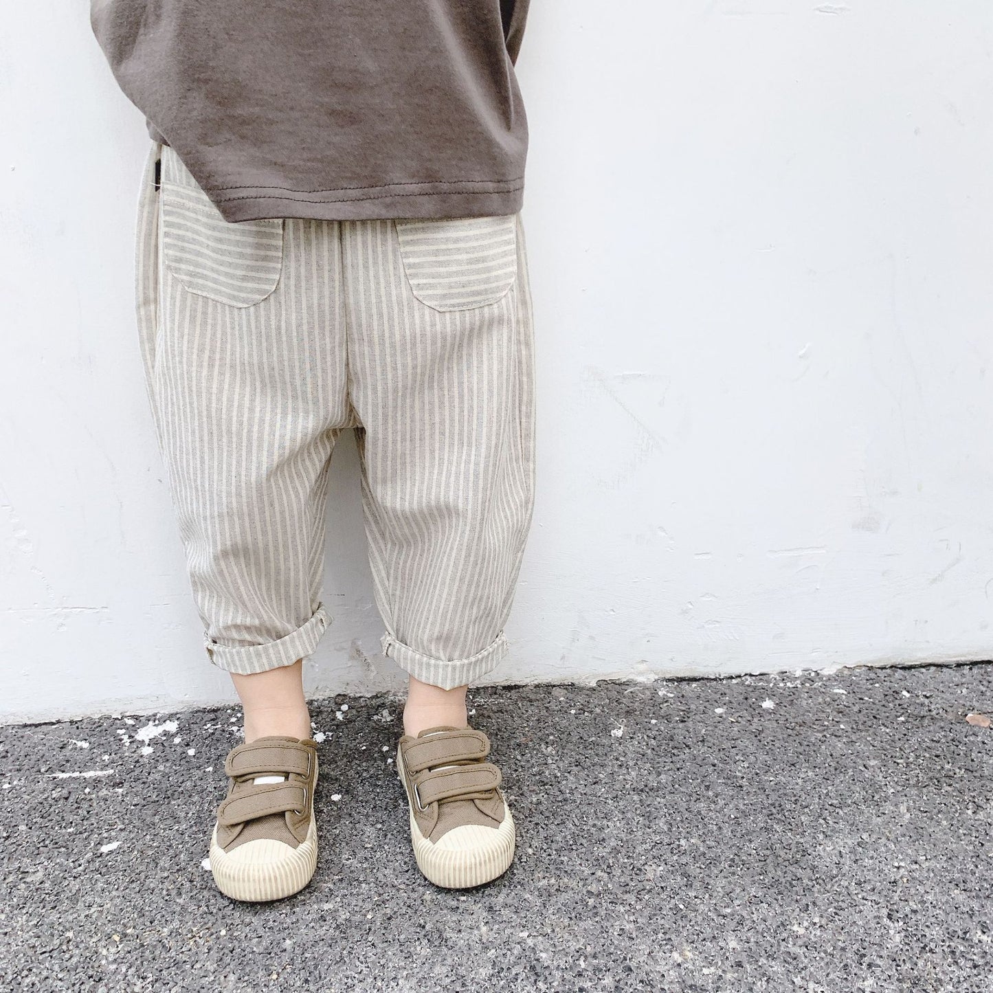 -キッズ ストライプ ハーレムパンツ【mh0000017】 - mamahalo shop - ロングパンツ・スウェットパンツ -  べビー服 - 子供服 - 男の子 - 女の子