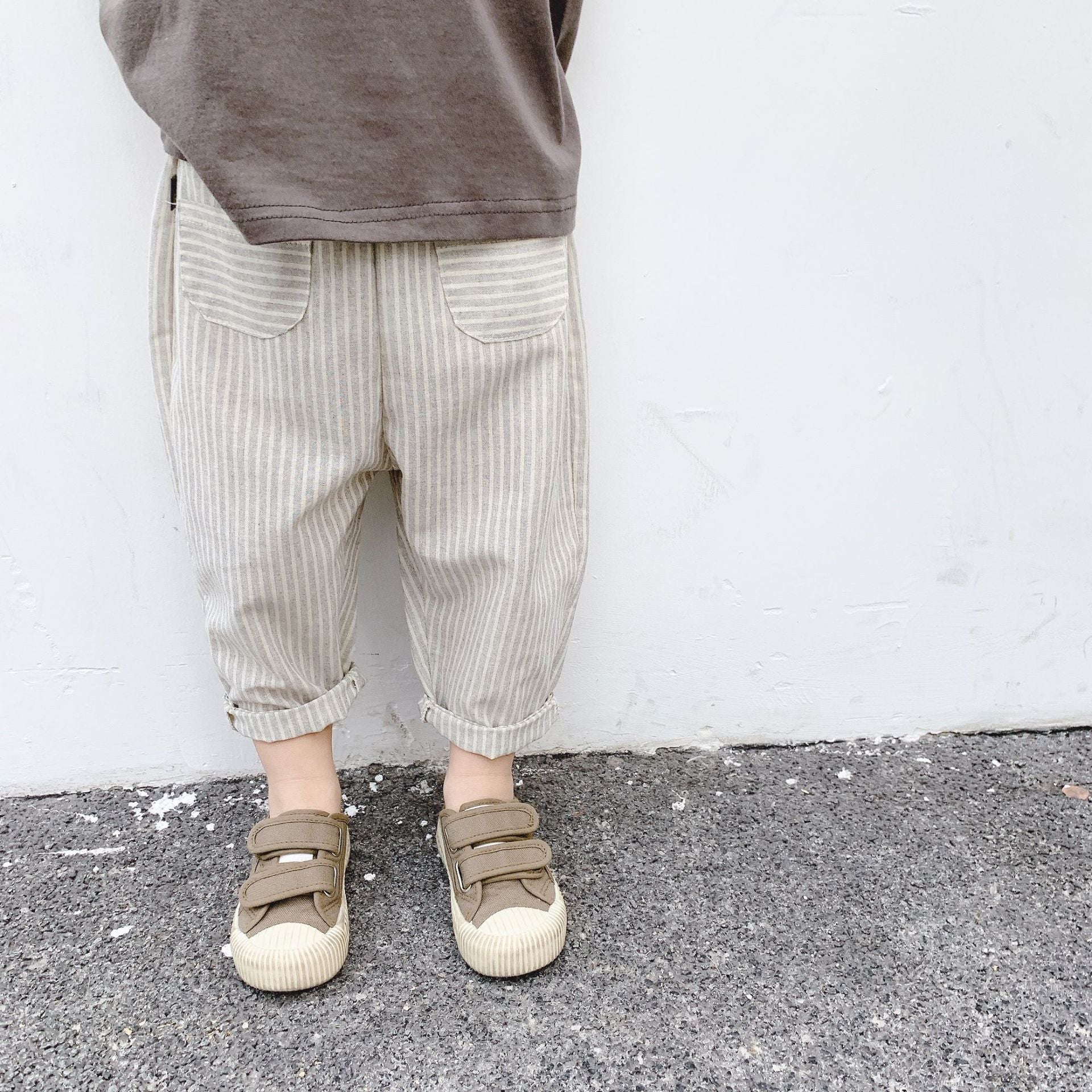 -キッズ ストライプ ハーレムパンツ【mh0000017】 - mamahalo shop - ロングパンツ・スウェットパンツ -  べビー服 - 子供服 - 男の子 - 女の子
