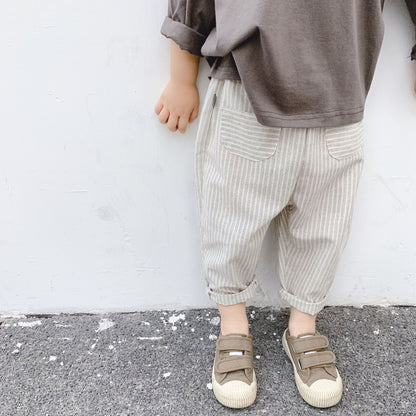 -キッズ ストライプ ハーレムパンツ【mh0000017】 - mamahalo shop - ロングパンツ・スウェットパンツ -  べビー服 - 子供服 - 男の子 - 女の子