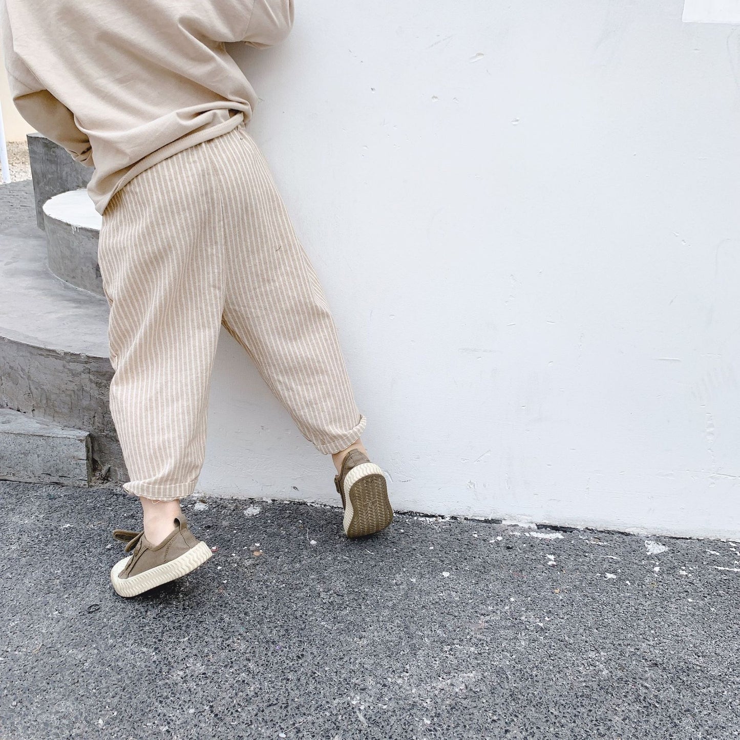 -キッズ ストライプ ハーレムパンツ【mh0000017】 - mamahalo shop - ロングパンツ・スウェットパンツ -  べビー服 - 子供服 - 男の子 - 女の子