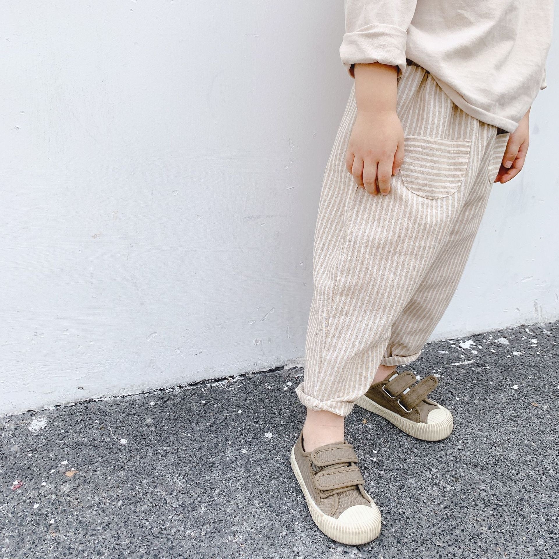 -キッズ ストライプ ハーレムパンツ【mh0000017】 - mamahalo shop - ロングパンツ・スウェットパンツ -  べビー服 - 子供服 - 男の子 - 女の子