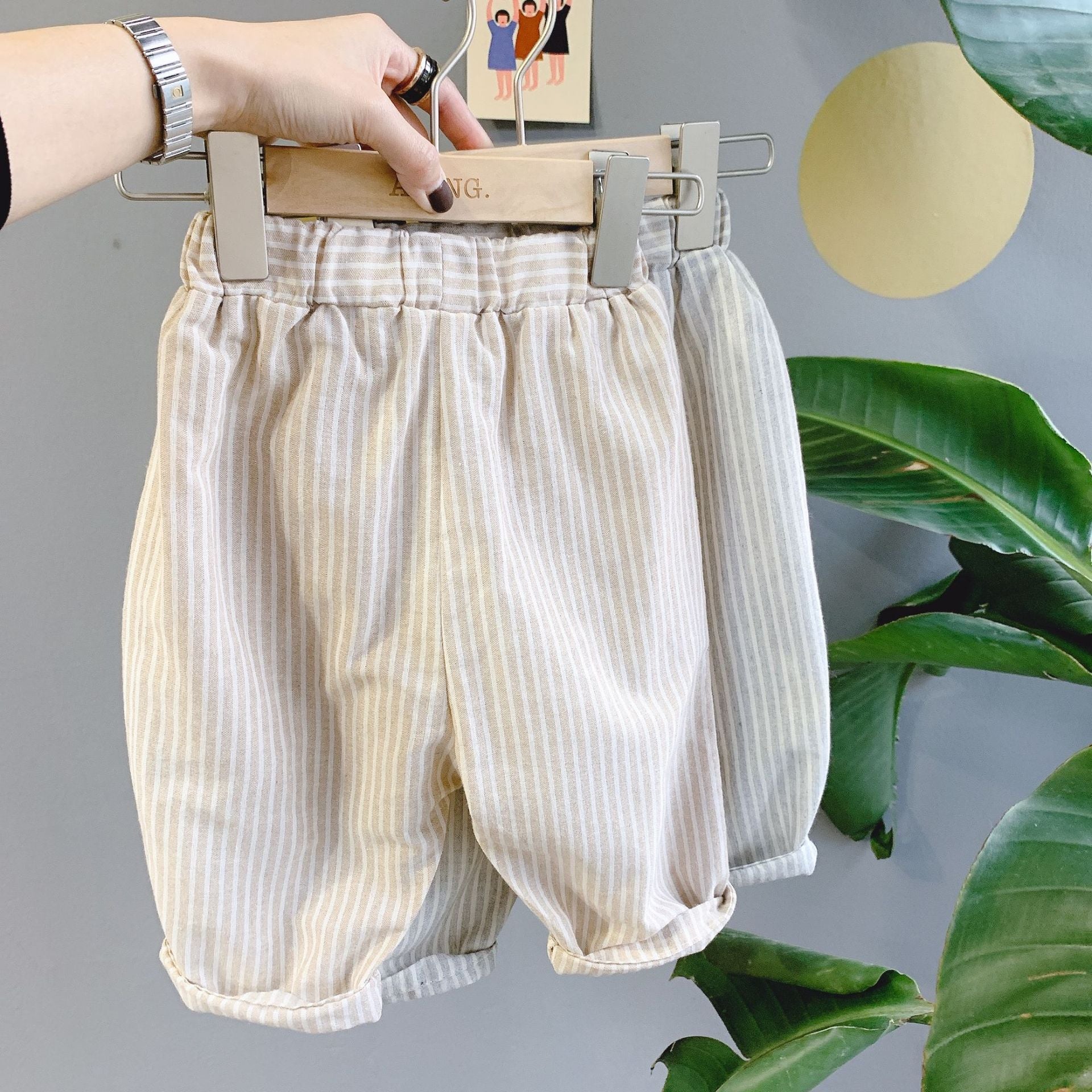 -キッズ ストライプ ハーレムパンツ【mh0000017】 - mamahalo shop - ロングパンツ・スウェットパンツ -  べビー服 - 子供服 - 男の子 - 女の子