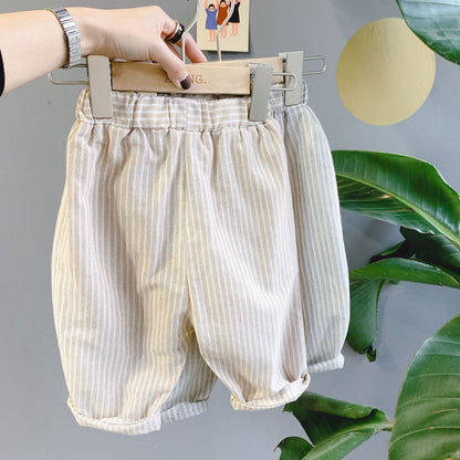 -キッズ ストライプ ハーレムパンツ【mh0000017】 - mamahalo shop - ロングパンツ・スウェットパンツ -  べビー服 - 子供服 - 男の子 - 女の子