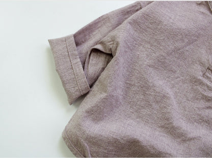 -キッズ スタンドカラー シャツ【mh0000014】 - mamahalo shop - 長袖シャツ・ブラウス -  べビー服 - 子供服 - 男の子 - 女の子