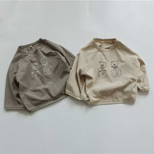 -キッズ アニマルプリント 長袖Tシャツ【mh0000019】 - mamahalo shop - 長袖Tシャツ -  べビー服 - 子供服 - 男の子 - 女の子