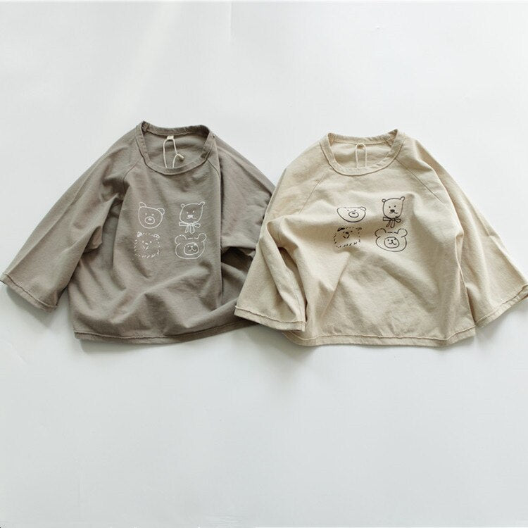 -キッズ アニマルプリント 長袖Tシャツ【mh0000019】 - mamahalo shop - 長袖Tシャツ -  べビー服 - 子供服 - 男の子 - 女の子
