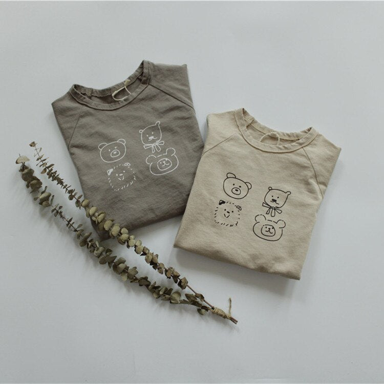 -キッズ アニマルプリント 長袖Tシャツ【mh0000019】 - mamahalo shop - 長袖Tシャツ -  べビー服 - 子供服 - 男の子 - 女の子