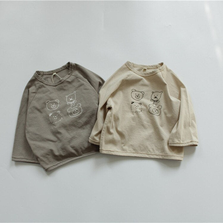 -キッズ アニマルプリント 長袖Tシャツ【mh0000019】 - mamahalo shop - 長袖Tシャツ -  べビー服 - 子供服 - 男の子 - 女の子