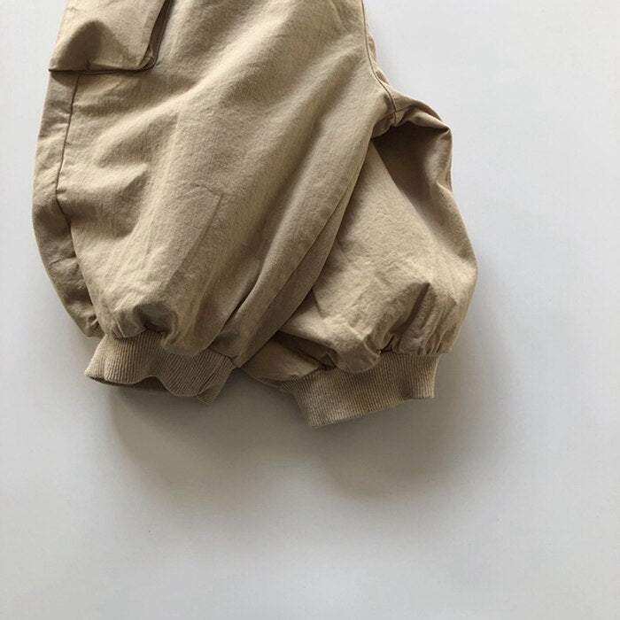 -キッズ ナチュラル コットン カーゴパンツ【mh0000021】 - mamahalo shop - ロングパンツ・スウェットパンツ -  べビー服 - 子供服 - 男の子 - 女の子