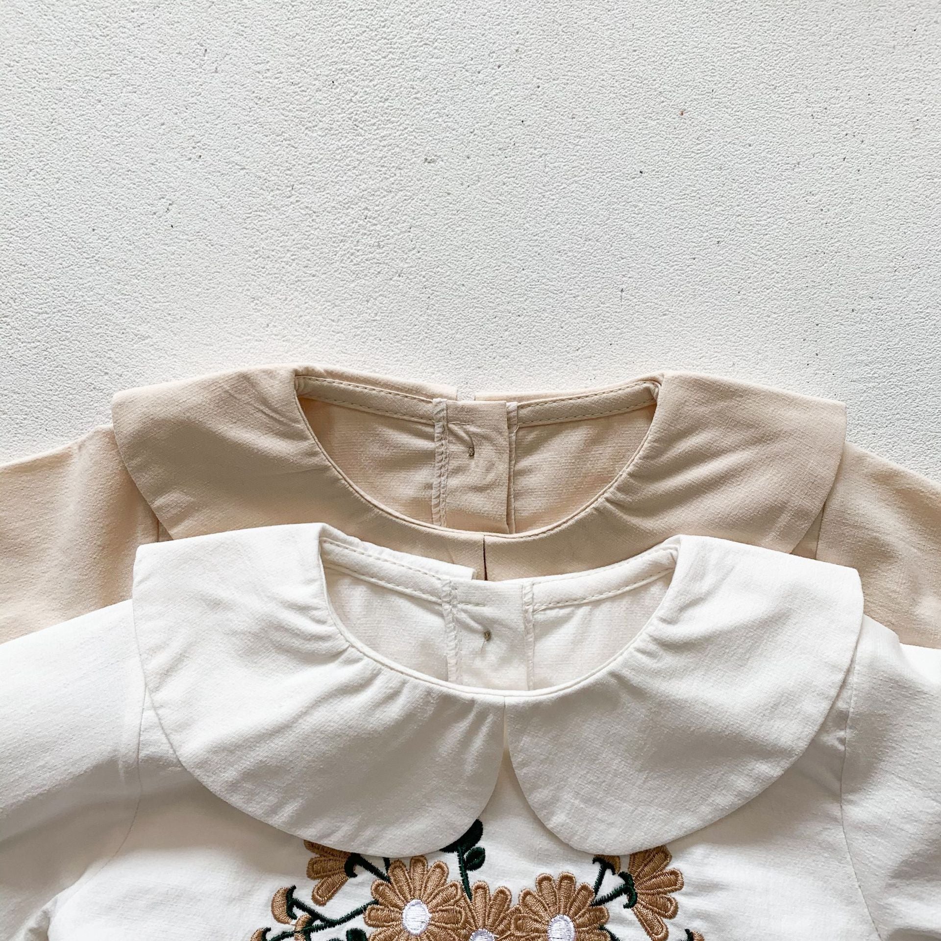 -ベビー 刺繍 フローラル 襟付き ロンパース【mh0000031】 - mamahalo shop - 長袖ロンパース -  べビー服 - 子供服 - 男の子 - 女の子