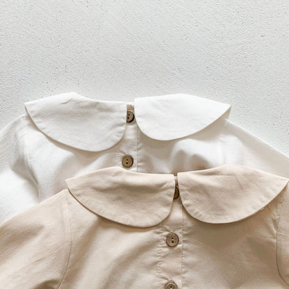 -ベビー 刺繍 フローラル 襟付き ロンパース【mh0000031】 - mamahalo shop - 長袖ロンパース -  べビー服 - 子供服 - 男の子 - 女の子