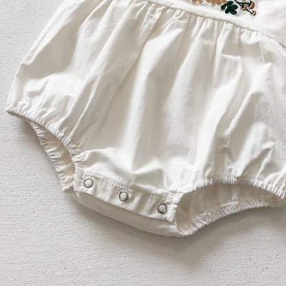 -ベビー 刺繍 フローラル 襟付き ロンパース【mh0000031】 - mamahalo shop - 長袖ロンパース -  べビー服 - 子供服 - 男の子 - 女の子